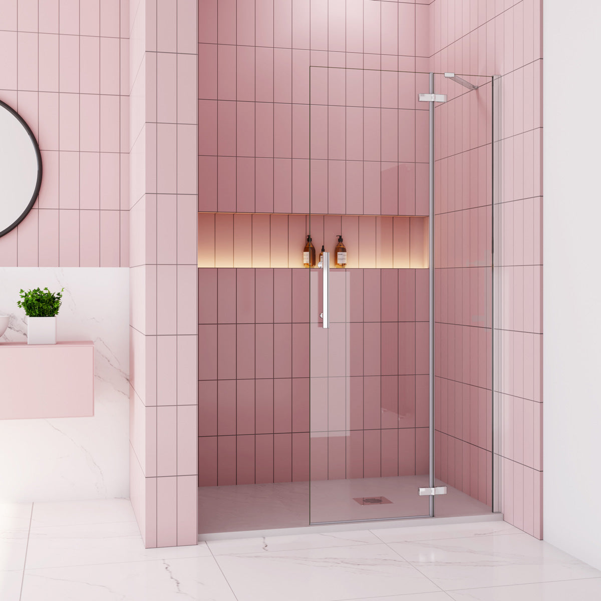 Walk in Duschtür Dusche Duschabtrennung 120 cm Höhe 195 cm NANO Glas