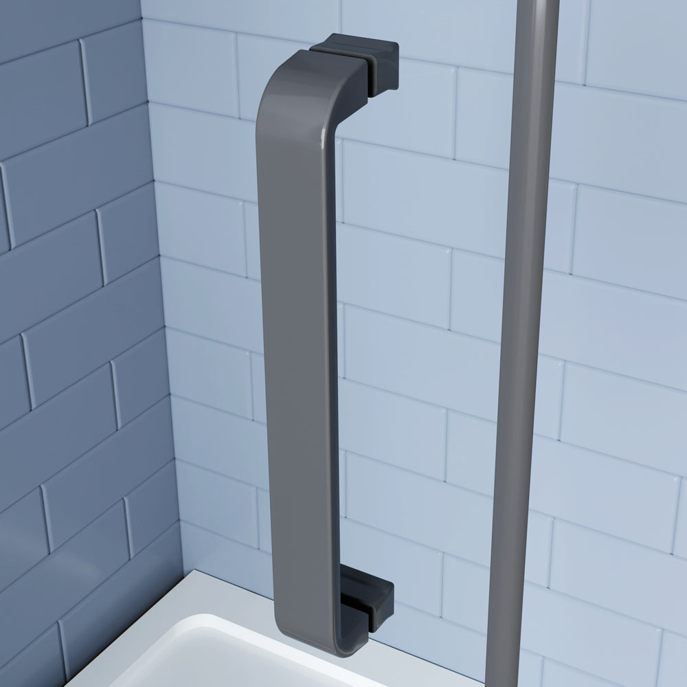 Walk In Drehtür 116 cm H.195 cm Schwarz Duschabtrennung 8 mm NANO Glas