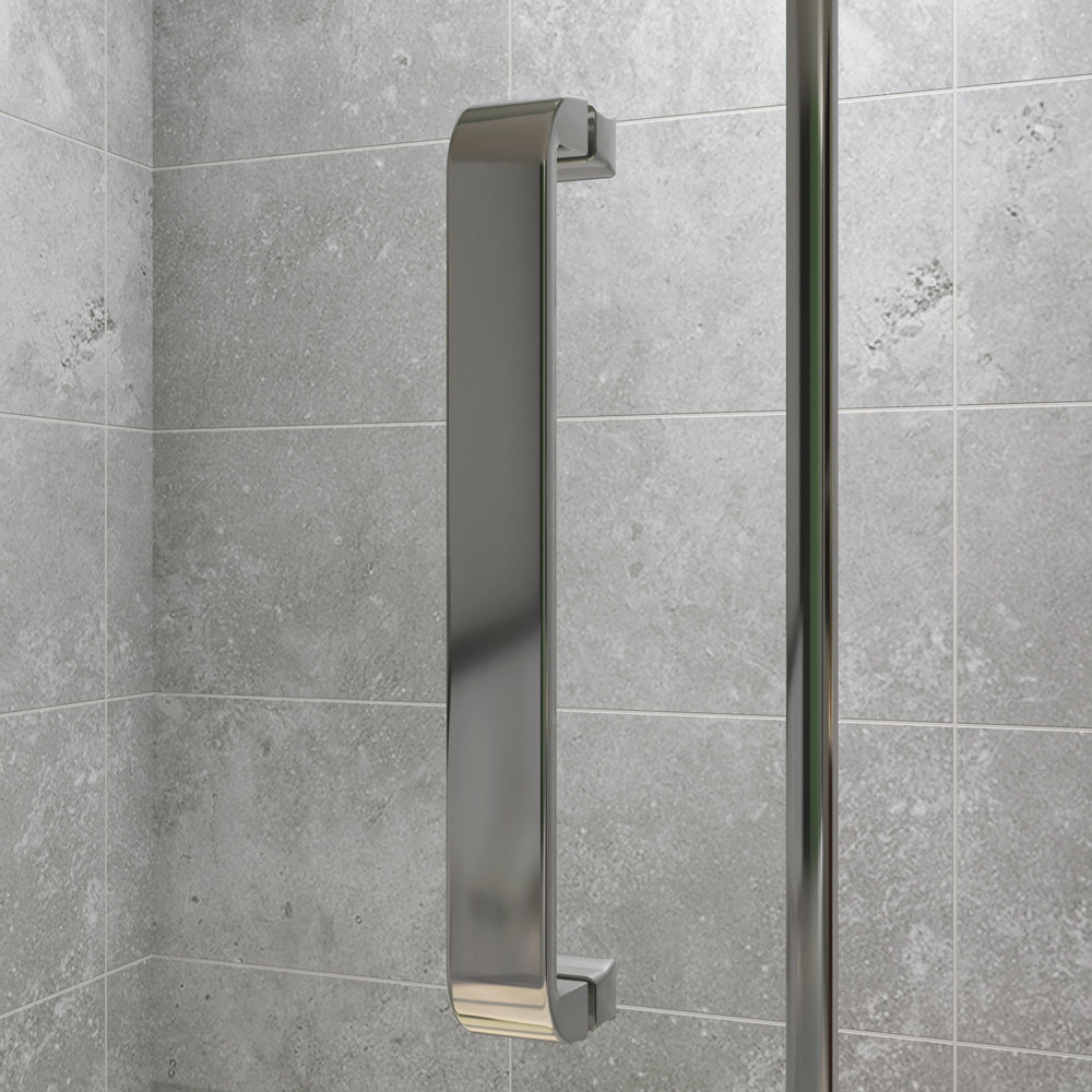 Walk In Drehtür Duschabtrennung 86 cm Chrom 8 mm NANO Glas H.195 cm