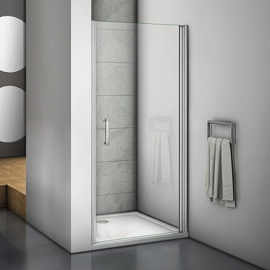 Nischentür Dusche Glastür Pendeltür Drehtür Duschabtrennung H.185cm Sicherheitsglas - L.70 cm / mit Seitenwand L.70 cm