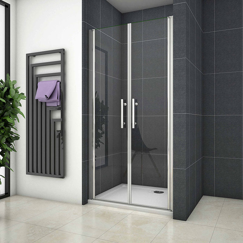 Duschkabine Duschabtrennung Nischentür Pendeltür Duschtür Dusche H.195cm NANO Glas - L.70 cm