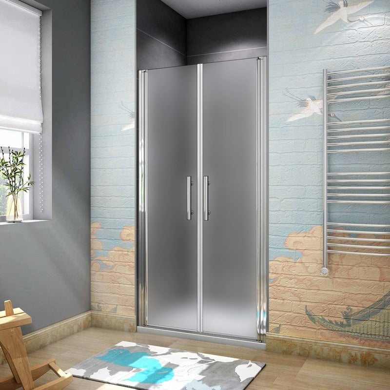 Duschtür Drehtür H.195cm duschabtrennung Glastür dusche Pendeltür ESG Sicherheitsglas - L.120 cm