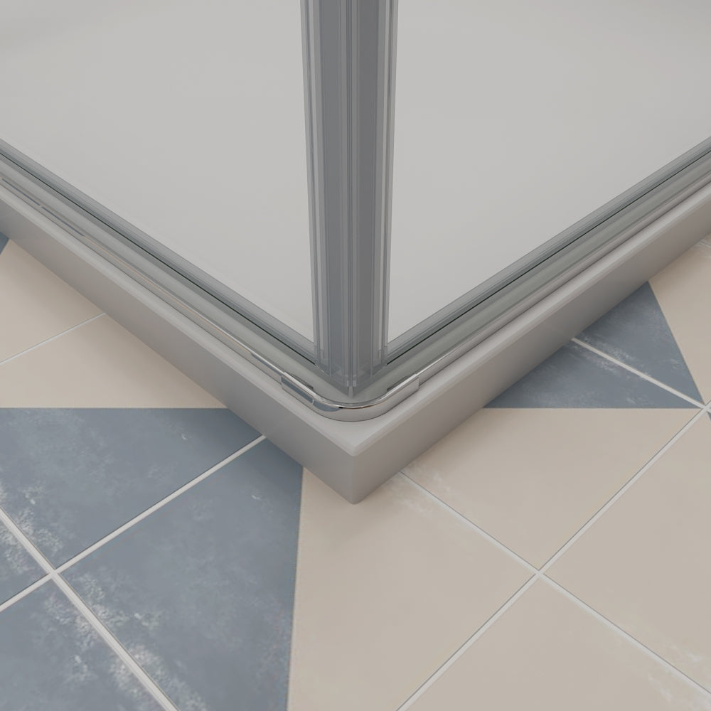 Duschkabine Eckeinstieg 90x90 cm H.195 cm Chrom Duschabtrennung 6 mm NANO Glas