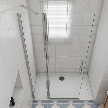 Walk In Drehtür Duschabtrennung 116 cm Chrom 6 mm NANO Glas H.195 cm