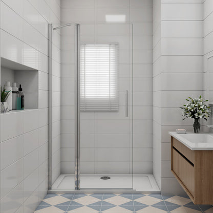 Walk In Drehtür 6 mm NANO Glas 116 cm Chrom Duschabtrennung H.195 cm