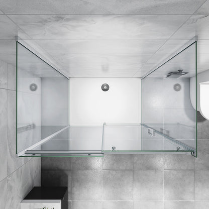 Duschabtrennung U-Form 120x80 cm Glasstärke 8mm Schiebetür Seitenwand Dusche Duschkabine