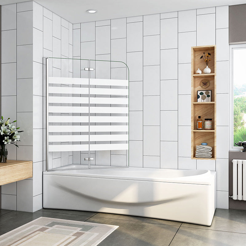Duschabtrennung Faltwand Badewannenaufsatz 120x140 cm 6mm NANO Glas - Linksmontage / Ohne Seitenwand