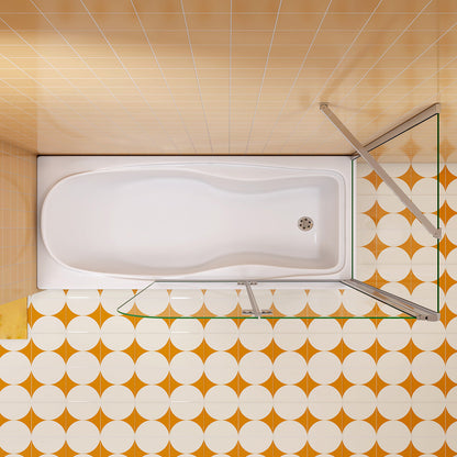 Badewannenaufsatz Dusche Duschabtrennung 90 cm Tiefe 70 cm Seitenwand Duschkabine
