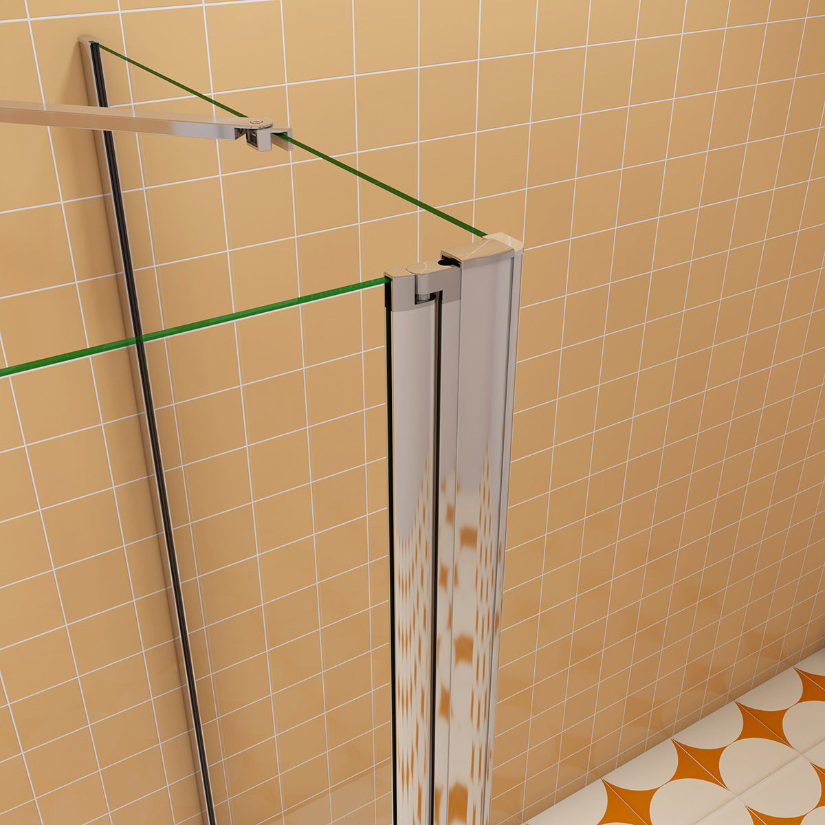 Badewannenaufsatz Dusche Duschabtrennung 90 cm Tiefe 75 cm Seitenwand Duschkabine