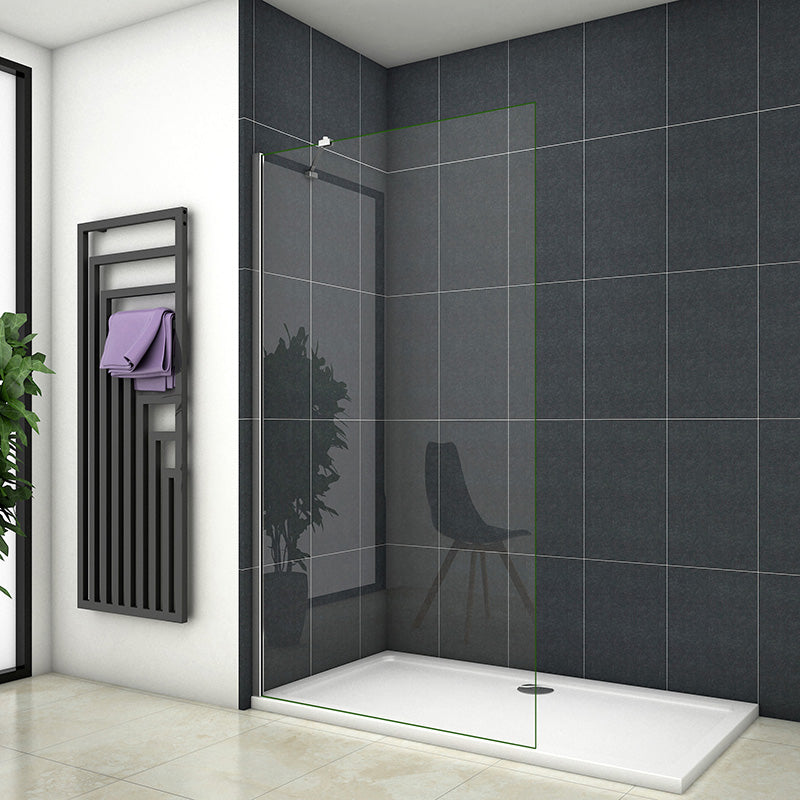 Walk-In Duschabtrennung Duschwand Seitenwand mit Stabilisator 6mm Nano Glas - L.64.8-66.8 x H.195 cm