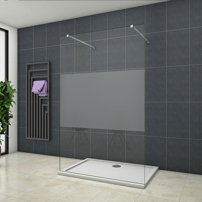 8mm / 10mm Walk-In Duschabtrennung Duschwand Glaswand Dusche H.200cm mit 2xStabilisator - L.67.7 cm / 8mm