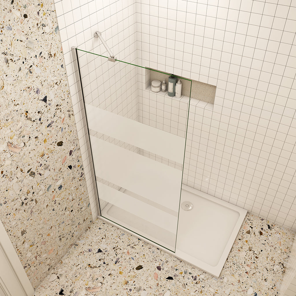 Walk-In Freistehende Duschwand Begehbare Dusche H.190 cm 6mm NANO Glas