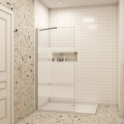 Walk In Duschkabine aus 6mm NANO Glas Dusche H.190cm Duschwand mit Stützstange