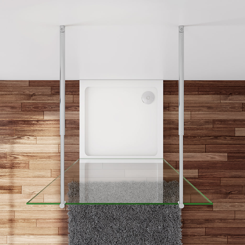 Duschabtrennung Duschwand 67.7 x H.200 cm 8mm NANO Glas Stabistange 70-120cm Duschhaus