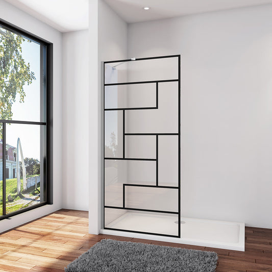 Duschwand Duschabtrennung 80 x H.200 cm 8mm NANO Glas Aluminium Duschhaus