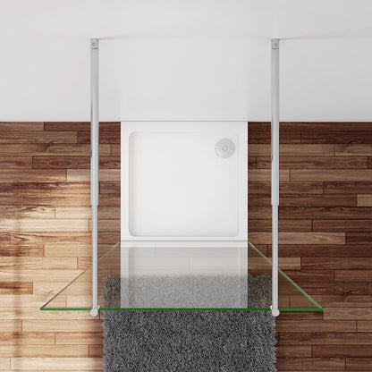 Walk In Duschtrennwand 87.7 x H.200 cm 10mm NANO Glas Stabistange 70-120cm Duschhaus