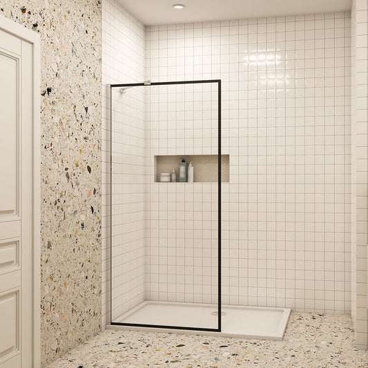 Walk-In Freistehende Duschwand Begehbare Dusche H.200 cm 8mm Glas