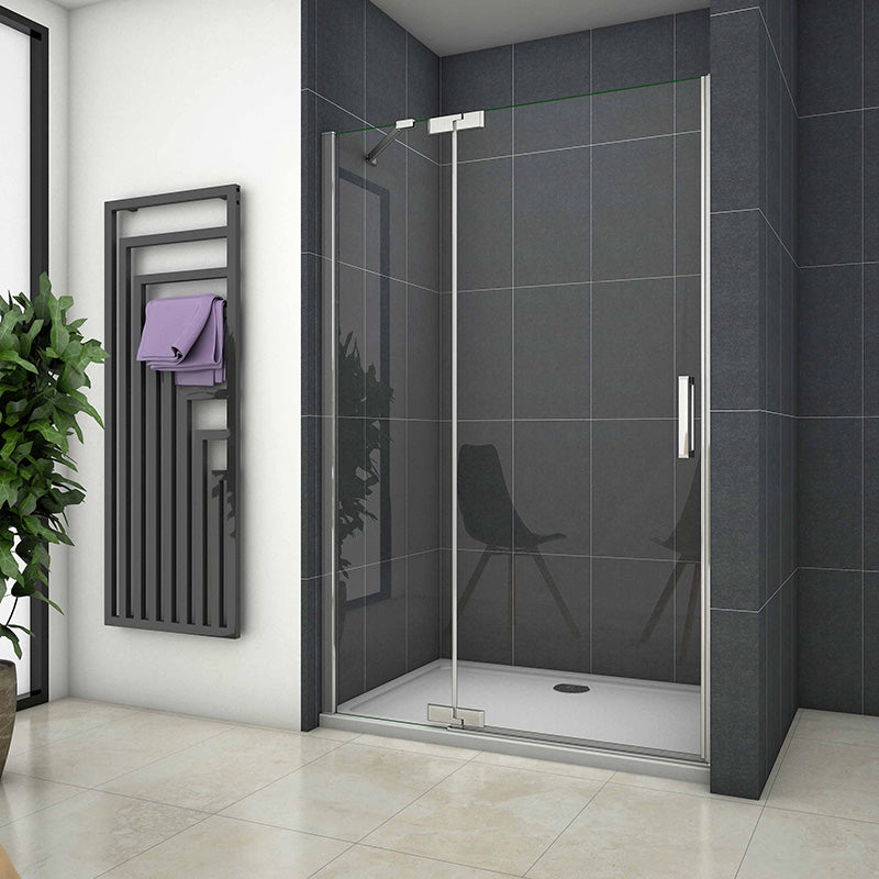 Nischentür Duschtür Duschabtrennung Drehtür Scharniertür Dusche 8mm NANO Glas H.200cm - 80cm Linksmontage