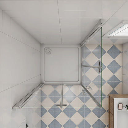Eckeinstieg 90x90 cm Höhe 195cm Dusche Duschabtrennung Duschkabine Faltbar+Drehbar
