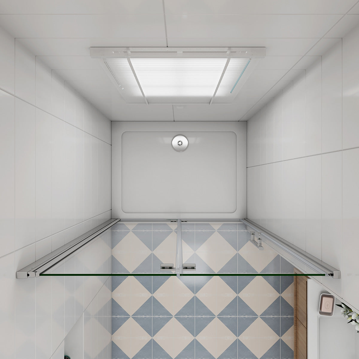Nischentür Dusche Duschabtrennung 76 cm Höhe 185cm Faltbar+Drehbar