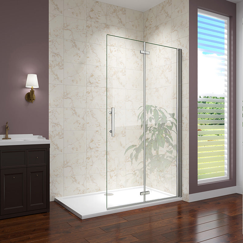 Walk in Duschtür 96 cm Höhe 195 cm Dusche Duschabtrennung Faltbar+Drehbar