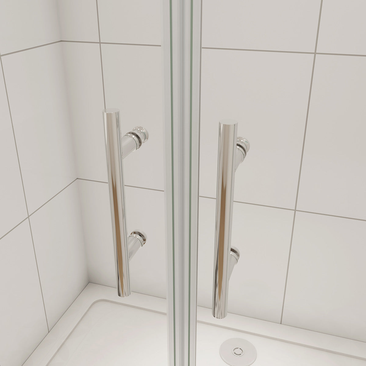 U-Form Dusche Duschabtrennung 140x70 cm Höhe 190 cm Schiebetür Seitenwand Duschkabine