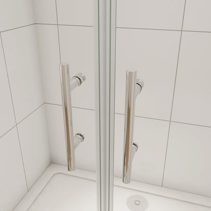 U-Form Dusche Duschabtrennung 120x76 cm Höhe 190 cm Schiebetür Seitenwand Duschkabine