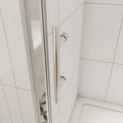 Duschabtrennung U-Form 140x80 cm Höhe 190 cm Schiebetür Seitenwand Dusche Duschkabine