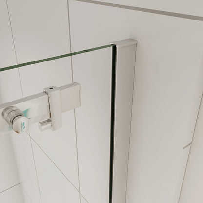 U-Form Dusche Duschabtrennung 105x80 cm Glasstärke 8mm Schiebetür Seitenwand Duschkabine