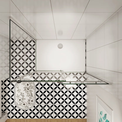 Duschtür+Seitenwand Duschkabine 135x80 cm Glasstärke 6mm Schiebetür Dusche Duschabtrennung