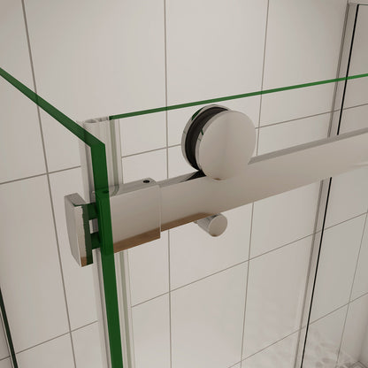 Duschabtrennung Duschkabine U-Form Schiebetür Seitenwand Dusche 155x80 cm Glasstärke 6mm