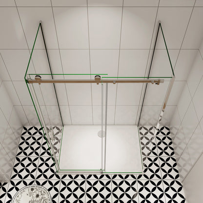 U-Form Dusche Duschabtrennung 110x80 cm Glasstärke 8mm Schiebetür Seitenwand Duschkabine