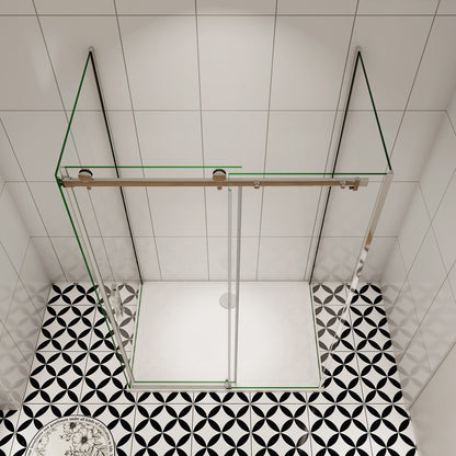 U-Form 105x80 cm Glasstärke 8mm Schiebetür Seitenwand Dusche Duschabtrennung Duschkabine