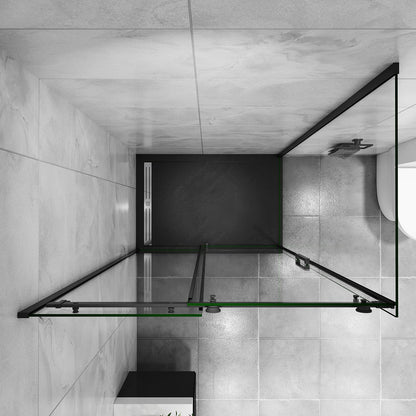Duschtür+Seitenwand Duschkabine Dusche 120x80 cm Höhe 200cm Schiebetür Duschabtrennung