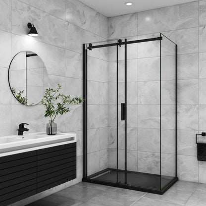 Duschtür+Seitenwand Duschkabine 120x80 cm Höhe 200cm Schiebetür Dusche Duschabtrennung