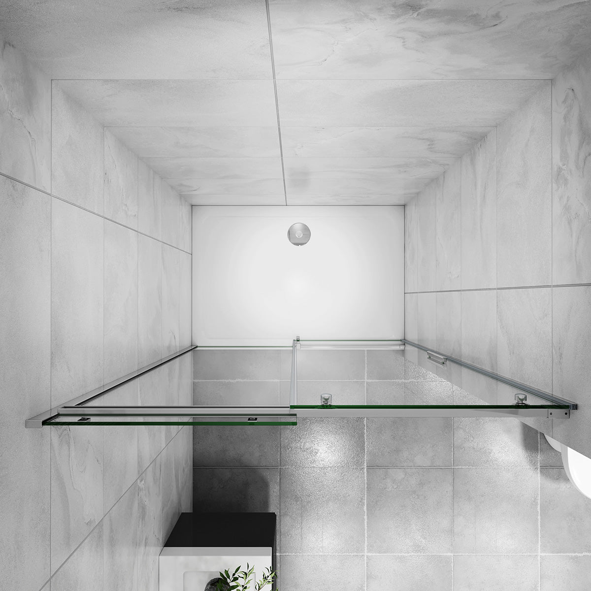 Nischentür Dusche Duschabtrennung 150 cm Glasstärke 6mm Schiebetür
