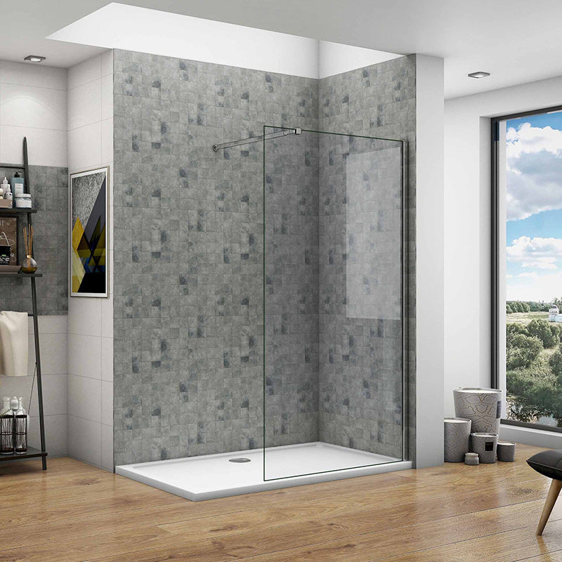 185+195cm Walk-In Duschwand Duschabtrennung Seitenwand 6mm Nano Glas mit Stabilisator - L.66 x H.195 cm