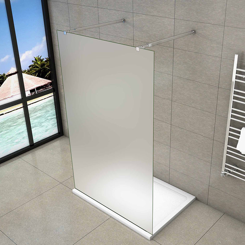 10mm Duschabtrennung Walk-In Duschwand Glaswand Dusche H.200cm mit 2xStabilisator - L.67.7 cm