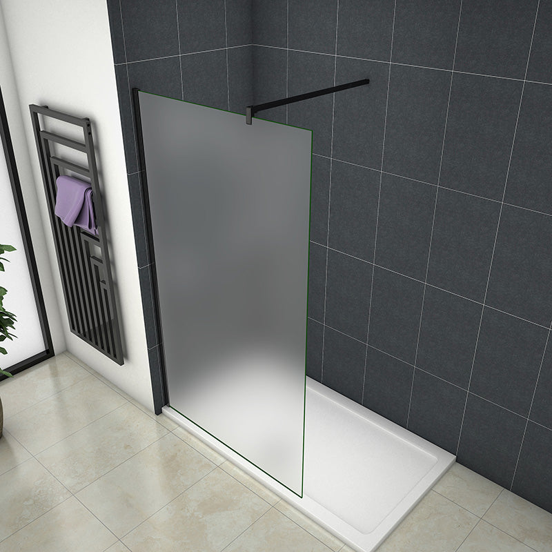 Walk In Dusche Duschabtrennung Duschwand Duschkabine 10mm Glas H.200cm Schwarz - L.70 cm / 90 cm