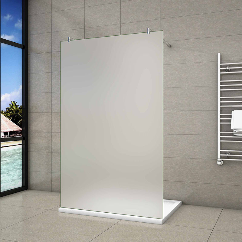 8mm Walk-In Dusche Duschabtrennung Duschwand Duschtrennwand Glaswand H.200cm mit 2xStabilisator - L.137.7 cm