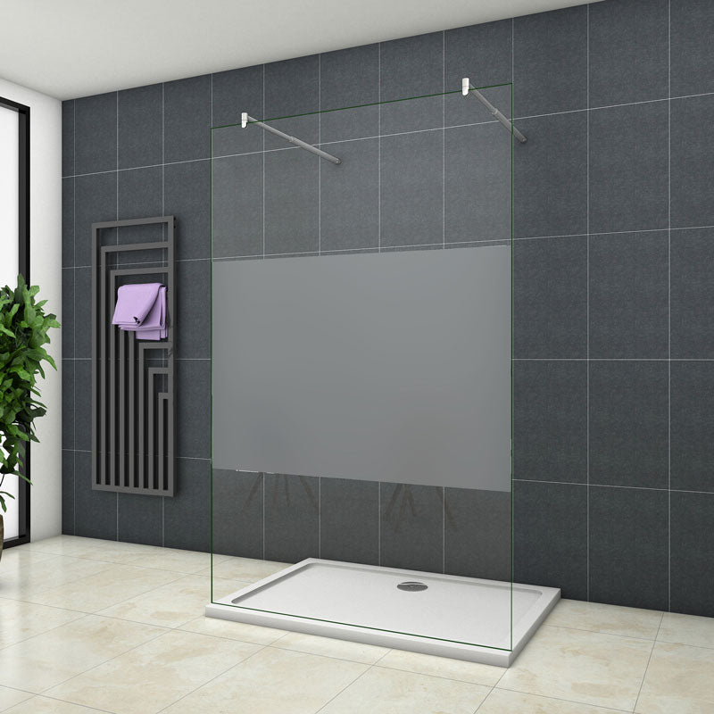 Duschabtrennung 8/10 mm Glas Walk-In Duschwand Glaswand Dusche H.200cm - L.137.7 cm / 10mm / 140 cm